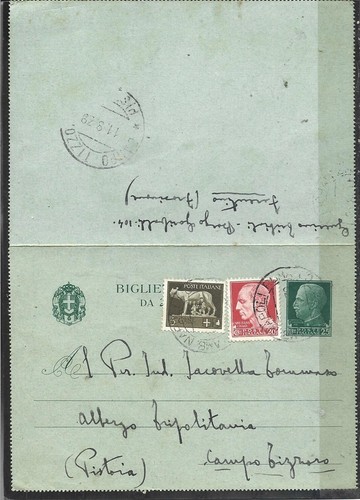 1939 biglietto postale - biglietto,