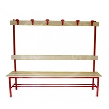 Panca spogliatoio con seduta, schienale,  appendiabiti a 6 grucce da mt 2, Mo...