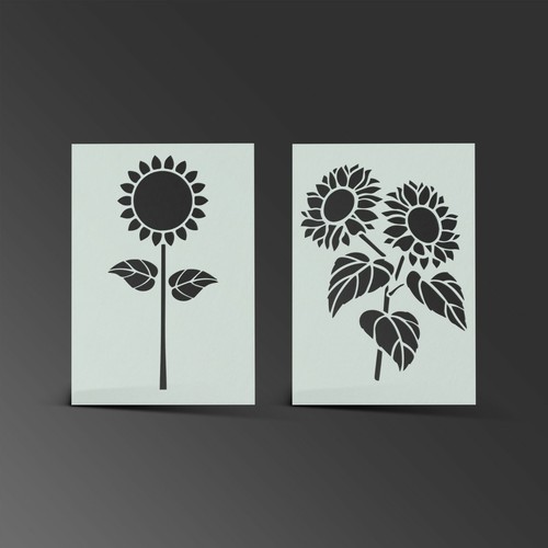 Stencil girasole fiore - stencil,