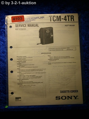 Manuale servizio sony - manuale, di