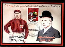 cartolina postcard Calcio Milan 120� anniversario Omaggio Kilpin Edwards (1)