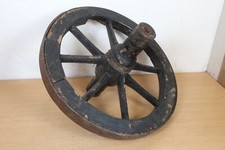 Carrello carrello carriola legno vintage ruota giardino metallo decorativo 18"