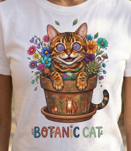Shirt gatto bengala botanic - t-shirt,