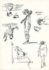 DISEGNO originale GIPI 80 STUDI FIGURE cartoon strip TAVOLA VIGNETTA 6