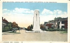 Cartolina Essex County War Memorial Giles Blvd Windsor Ontario Canada 1928