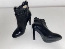 tronchetto pelle nero tacco 10