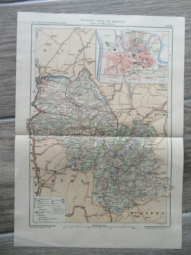 Carte couleurs 1900 isere - carte,
