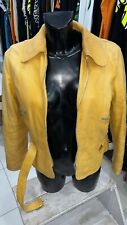 NXS giacca in vera pelle usato donna woman tg S/M giallo ocra LLD68
