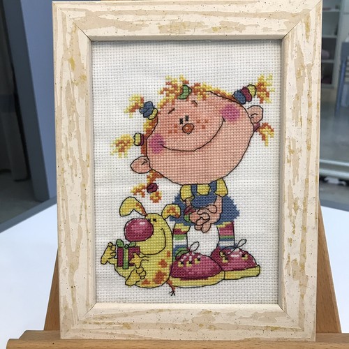 Quadro bambina con pupazzo - quadro,