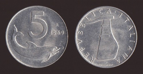 Lire 1969 delfino timone - e,