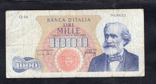 Italie 1000 lire 1966 - italie, 20.5.1966
