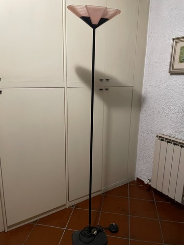 Piantana alogena nera vetro