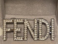 Fendi brooch logo zircon - logo,