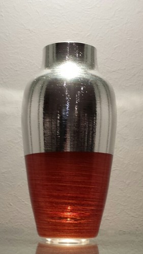 Vaso argento arancio accenti - vaso, argento/arancio