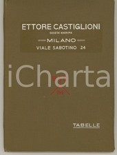 1925 MILANO Ettore CASTIGLIONI Laminatoio trafileria - Tabelle * ILLUSTRATO
