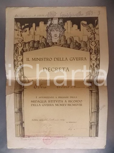 1921 roma attestato cesare - a,