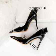 Decolte Scarpe Donna 10.5 cm Nero Lucido Eleganti Pelle Sintetica 04342