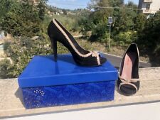 Decollete spuntate donna, PITTARELLO scamosciato nero beige, made in Italy,TG 38