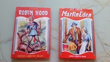2 libri x ragazzi COLLANA PER TUTTI SERIE ROSSA- ROBIN HOOD -MARLIN EDEN vintage