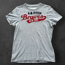 Abercrombie & Fitch T-Shirt Uomo Grigio Muscolo Taglia L Stampa Grafica