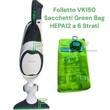 FOLLETTO VK150 ORIGINALE VORWERK SACCHETTI GREENBAG HEPA12 SCOPA VK 150 GARANZIA