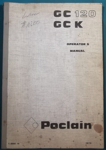 Poclain gc120 gc120k manuale - poclain,