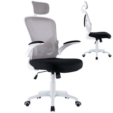 SEDIA POLTRONA DA UFFICIO PRESIDENZIALE DIREZIONALE ERGONOMICA IN TESSUTO BIANCA