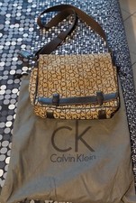 Borsa a tracolla CK originale in tessuto,  marrone