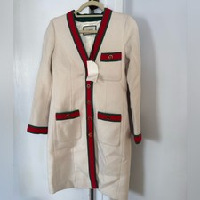 Gucci Wool Stripe Trim Coat