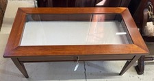 TAVOLINO IN LEGNO E VETRO CON