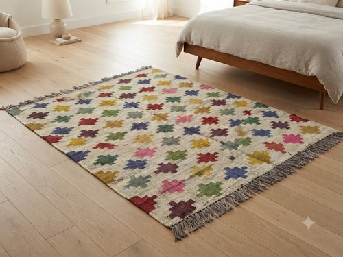 Tappeto lana juta kilim