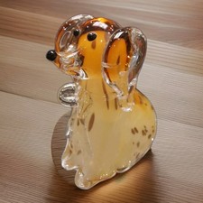  Murano Vintage Cane Bassotto Color Ambra Con Macchie Nere