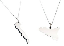 Collana Argento Uomo Donna Tutte Le Regioni Italiane + Incisione Personalizzata