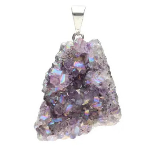 Ciondolo drusa aqua aura - di,