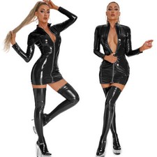 Mini Abito Donna Cerniera Wet