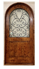 Rustico ALDER legno arco porta superiore legno massello libro di fiabe ferro griglia vetro personalizzato