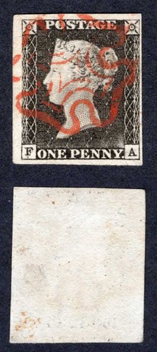 Penny black piatto - piatto, 1a