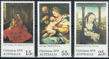 AUSTRALIA 1978 QUADRI RAFFIGURANTI LA NATIVITA' 3 Val. Cat.U.701-703