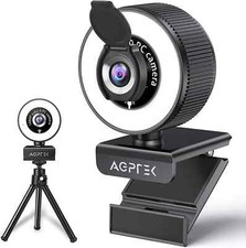 AGPTEK WEBCAM CON LUCE 1080P FULL HD AC10 USB WEB CAMERA PER PC DESKTOP LAPTOP