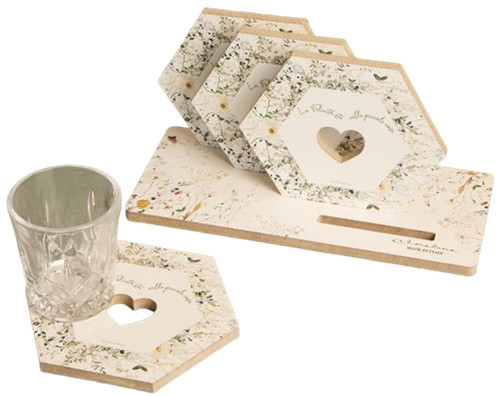 Set sottobicchieri esagonali