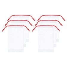 6 Pezzi Borse per Ombrello 9,4"x5,1" Bagnato Custodia per Ombrello con Coulisse, Bianco