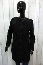 DESIGUAL Donna Taglia 44 / M Giubbotto Cappotto Invernale Nero Giubbino Giacca