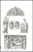 1814 Antique Print SCULTURE DI