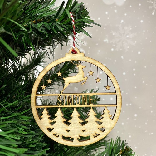 Pallina natale legno - di,