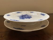 VILLEROY & BOCH METTLACH COPPIA DI 2 ANTICHE ALZATE PIATTI fiori blu Germany.