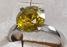 Anello ring in argento 925 regolabile con quarzo giallo taglio diamante