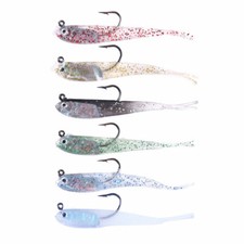 6PCS/Pack Esche da Pesca su Ghiaccio in Gomma Morbida 7cm/5.5g Fish Bait Jig Bass Tackle Nuove