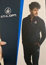 Tuta zip completo uomo Athl dpt in pile nero o blu notte tg S M L XL XXL tasche