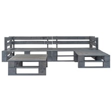 vidaXL Set Divani da Giardino con Pallet 4 pz in Legno Grigio