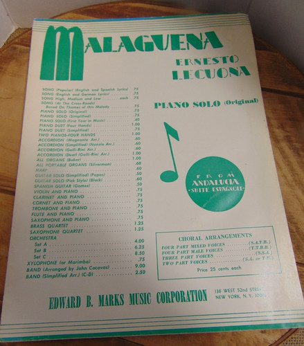 Pianoforte solo malaguena - solo,